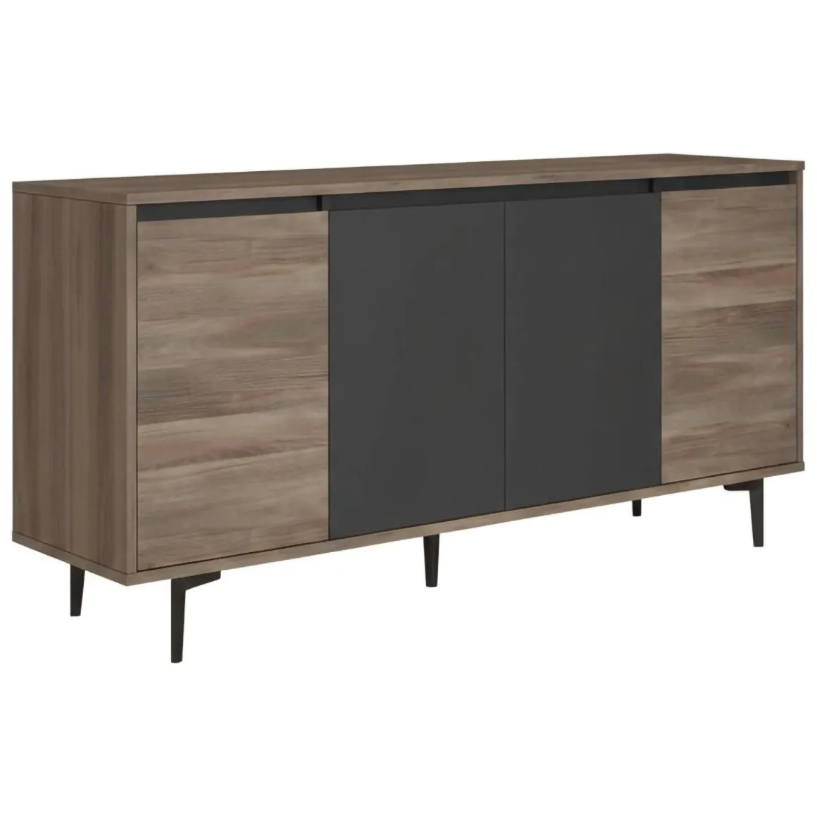 Credenza marrone e antracite 160x40x71h cm 4 ante - Arpalice