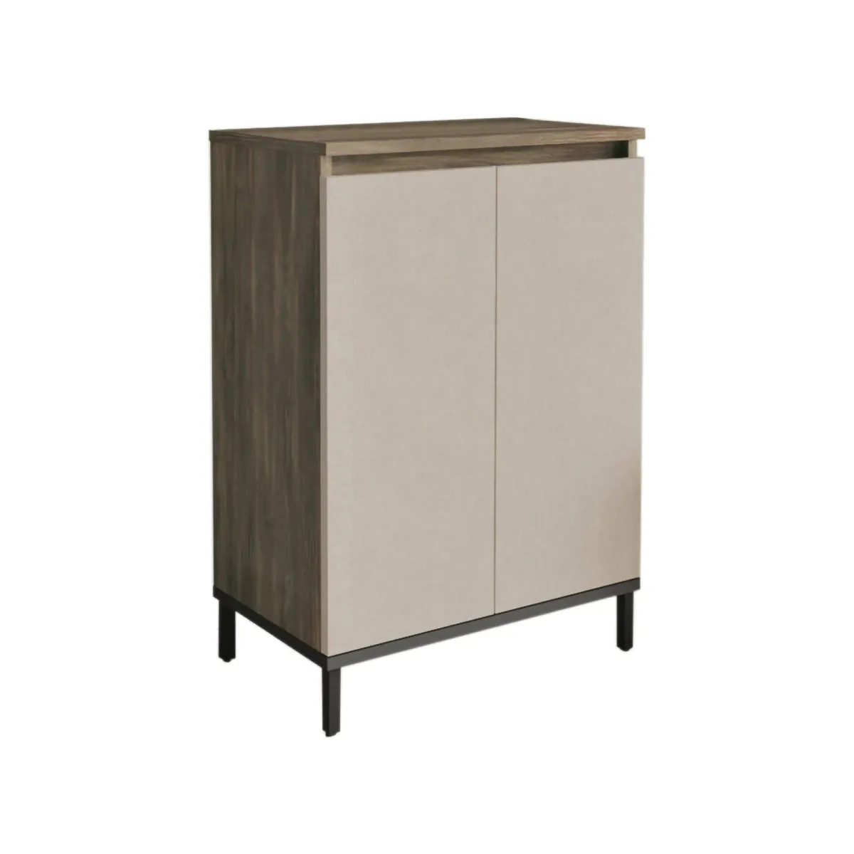 Madie|Credenze > Dmora Credenza marrone e antracite 60x35x85h cm 2 ante - Phailin Nero, Marrone Antracite