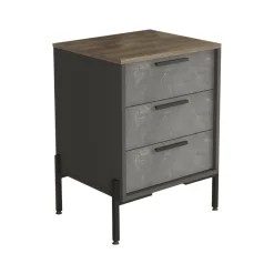 Madie|Credenze > Dmora Credenza marrone e grigia 54x44x70h cm 3 cassetti - Butchoy Grigio, Marrone