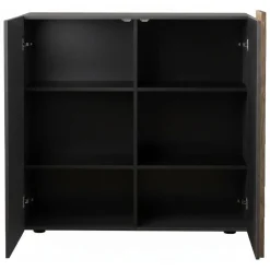 Credenza Marrone Noce Marrone Rovere 4 Ripiani 6 Vani 121x44x114h cm, 2 Ante - Giarole