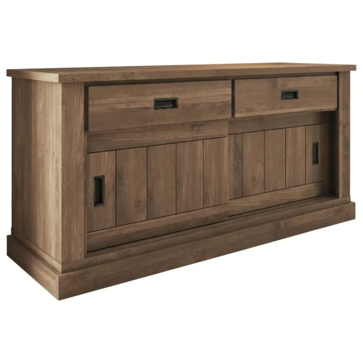 Credenza Marrone Noce 2 Ripiani 2 Cassetti 138x50x95h cm, 2 Ante - Lupara