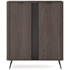 Madie > Dmora Credenza 2 Ripiani Apertura Battente 180x35x78h cm, 4 Ante - Elini Marrone Noce