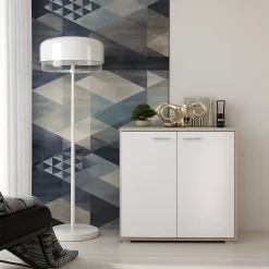 Credenza Marrone Olmo Bianco Cassetti un Ripiano 68x34x74h cm, Apertura Battente - Osteno