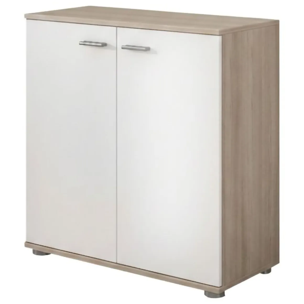 Credenza Marrone Olmo Bianco Cassetti un Ripiano 68x34x74h cm, Apertura Battente - Osteno