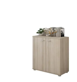 Madie|Credenze > Dmora Credenza un Ripiano Apertura Battente 68x34x74h cm, 2 Ante - Osteno Marrone Olmo