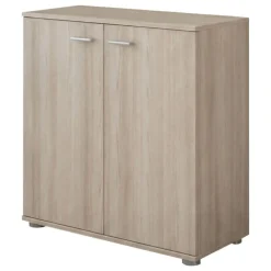 Madie|Credenze > Dmora Credenza un Ripiano Apertura Battente 68x34x74h cm, 2 Ante - Osteno Marrone Olmo