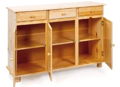 Credenza Marrone Quercia 3 Cassetti un Ripiano 130x43x87h cm, 6 Vani - Gragnano