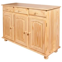Credenza Marrone Quercia 3 Cassetti un Ripiano 130x43x87h cm, 6 Vani - Gragnano