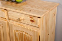 Credenza Marrone Quercia 3 Cassetti un Ripiano 130x43x87h cm, 6 Vani - Gragnano