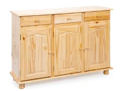 Credenza Marrone Quercia 3 Cassetti un Ripiano 130x43x87h cm, 6 Vani - Gragnano