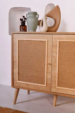 Credenza Marrone Rovere Apertura Battente 4 Ante 180x41x81h cm, Chiusura Battente - Mascali