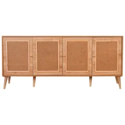 Credenza Marrone Rovere Apertura Battente 4 Ante 180x41x81h cm, Chiusura Battente - Mascali