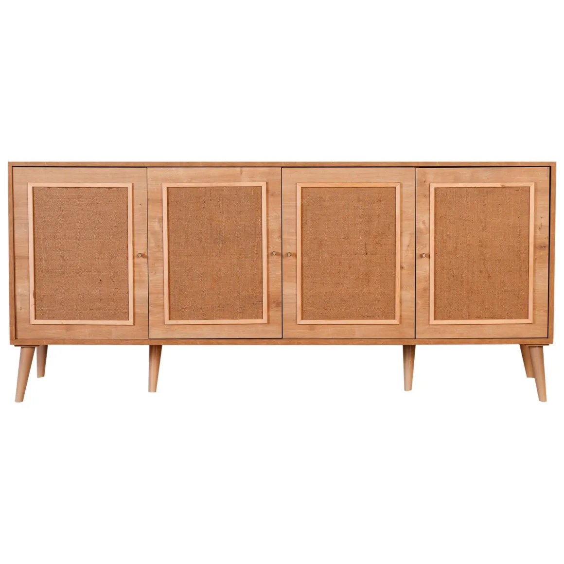 Credenza Marrone Rovere Apertura Battente 4 Ante 180x41x81h cm, Chiusura Battente - Mascali