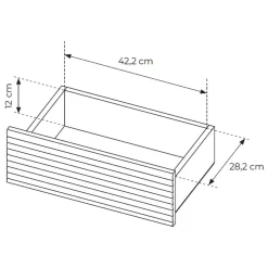 Credenza Marrone Rovere Beige 3 Cassetti 3 Ripiani 154x40x84h cm, Apertura Battente, Scorrevole - Hatareta