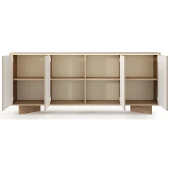 Credenza Marrone Rovere Beige 4 Ripiani Apertura Battente 204x40x84h cm, 4 Ante - Hataga