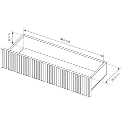 Credenze > Dmora Credenza 3 Cassetti 2 Ripiani 196x40x82h cm, Apertura Scorrevole - Hanira Marrone Rovere