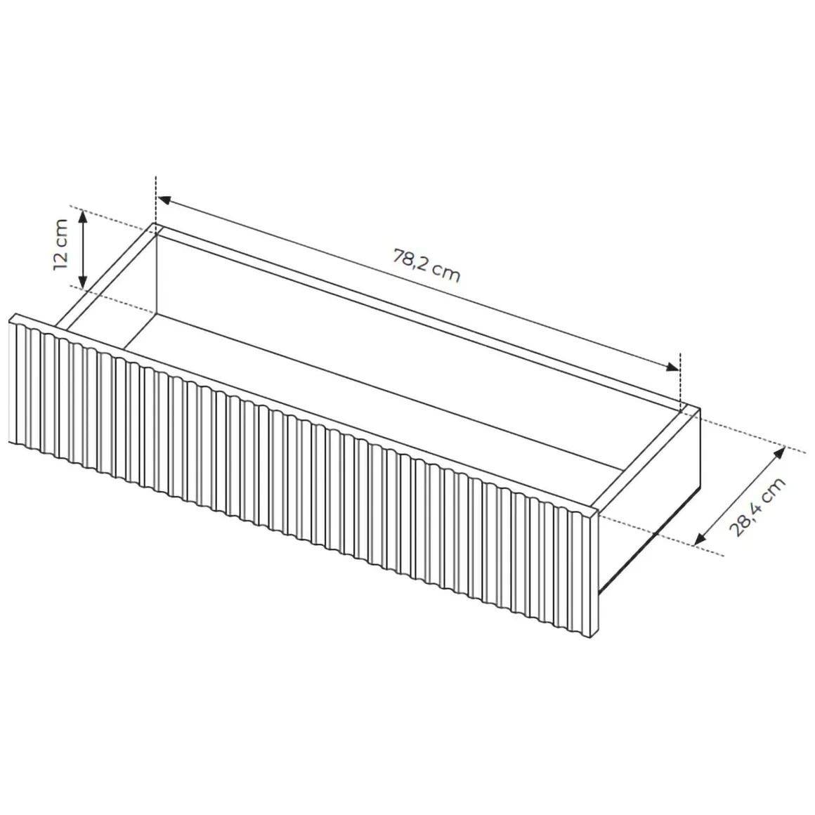 Credenze > Dmora Credenza 3 Cassetti 2 Ripiani 196x40x82h cm, Apertura Scorrevole - Hanira Marrone Rovere