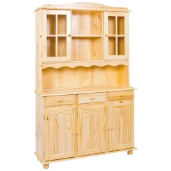 Credenze > Dmora Credenza 3 Cassetti 6 Ripiani 130x32x198h cm, 12 Vani - Presezzo Marrone Rovere