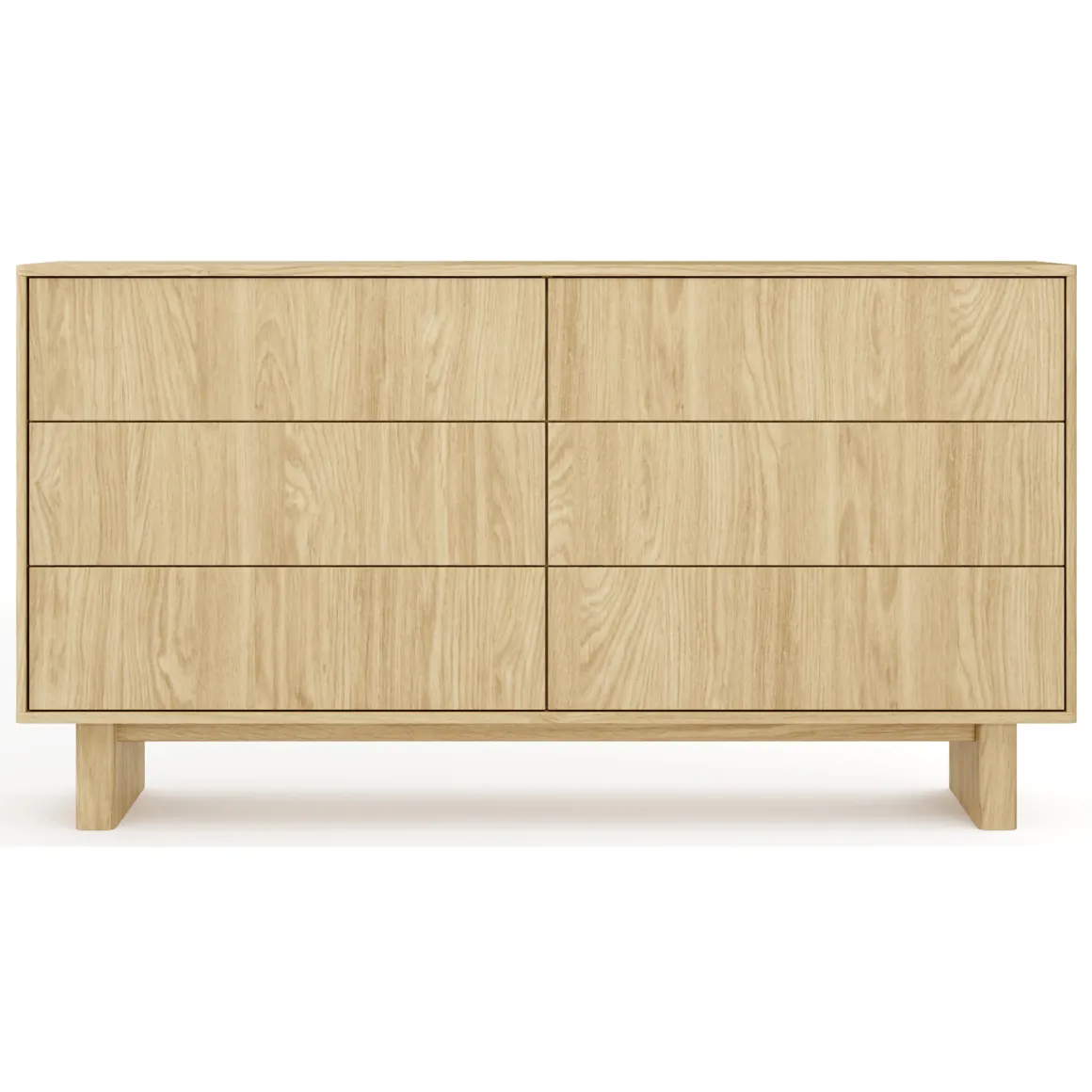Credenza Marrone Rovere 6 Cassetti un Ripiano 154x38x83h cm, Apertura Scorrevole - Hasimi