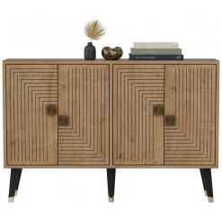 Credenza Marrone Rovere oro 2 Ripiani 4 Vani 120x30x80h cm, 4 Ante - Thiene