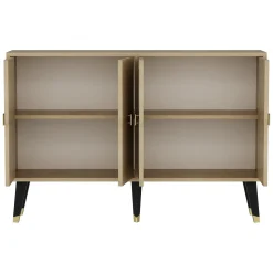 Credenza Marrone Rovere oro 2 Ripiani 4 Vani 120x30x80h cm, 4 Ante - Thiene