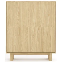 Credenze > Dmora Credenza 4 Ripiani Apertura Battente 200x38x80h cm, 4 Ante - Hamomole Marrone Rovere