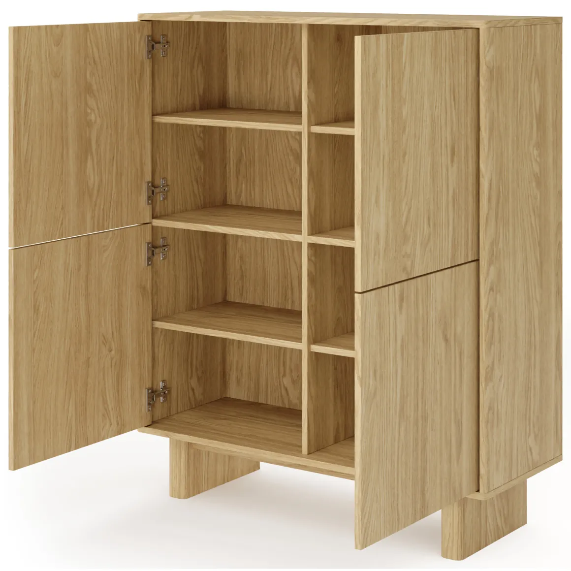 Credenze > Dmora Credenza 4 Ripiani Apertura Battente 200x38x80h cm, 4 Ante - Hamomole Marrone Rovere