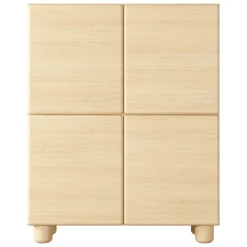 Madie|Credenze > Dmora Credenza 7 Ripiani 2 Ante 160x36x45h cm, 9 Vani - Uta Marrone Rovere