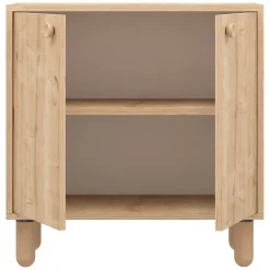 Madie|Credenze > Dmora Credenza un Ripiano 3 Cassetti 182x44x90h cm, 2 Vani - Minoprio Marrone Rovere