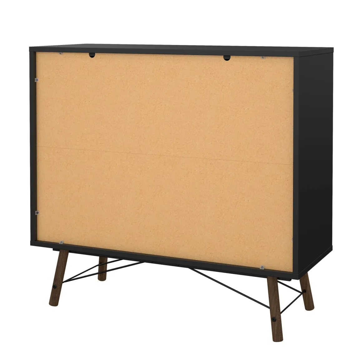 Credenza nera,noce 101x40x94h cm 6 cassetti - Maka