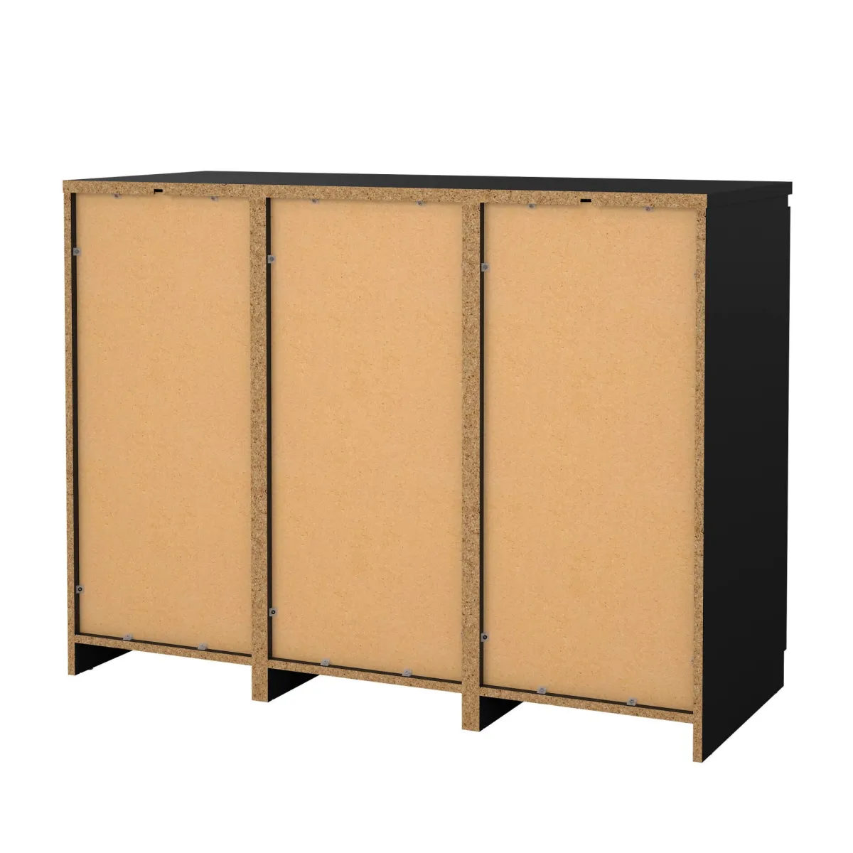 Madie|Credenze > Dmora Credenza nera 120x50x90h cm 2 ante e 4 cassetti - Angelika Nero