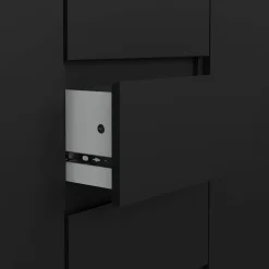 Madie|Credenze > Dmora Credenza nera 120x50x90h cm 2 ante e 4 cassetti - Angelika Nero
