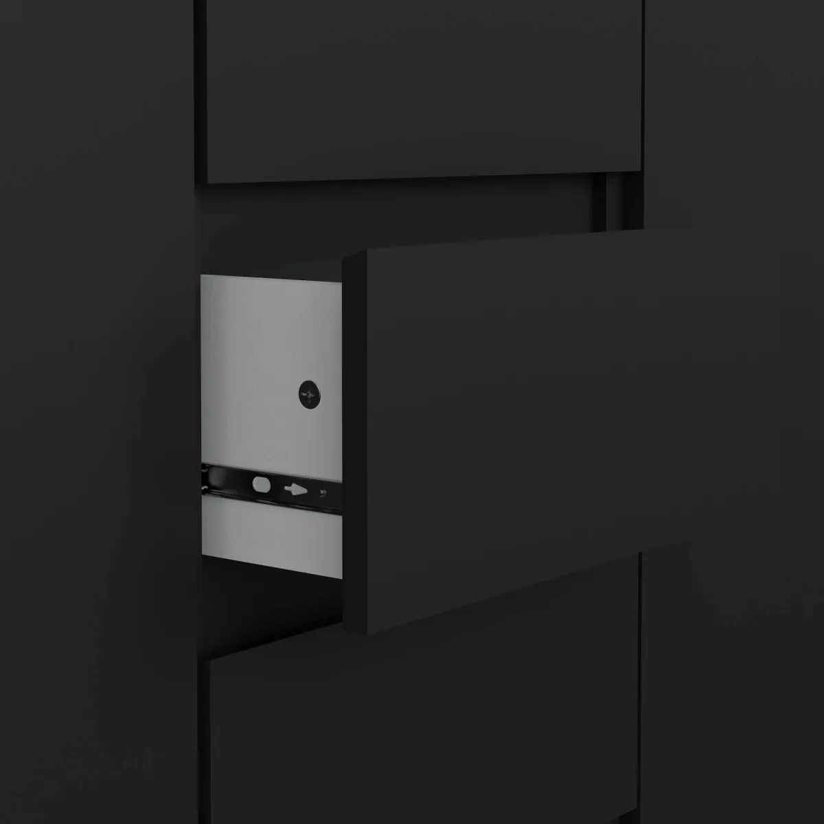 Madie|Credenze > Dmora Credenza nera 120x50x90h cm 2 ante e 4 cassetti - Angelika Nero