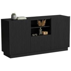 Madie > Dmora Credenza nera 150x40x78h cm 2 ante e 1 cassetto - Serchio Nero