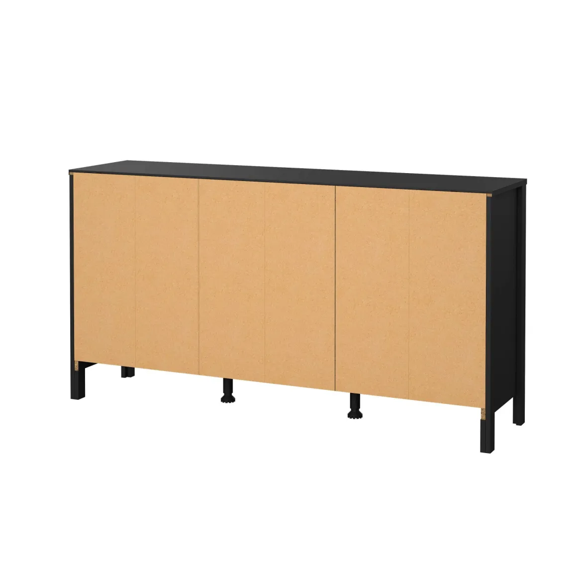 Credenza nera 151x38x79h cm 2 ante e 3 cassetti - Whitney