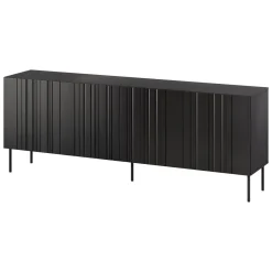 Credenza nera 200x42x75h cm 4 ante - Gerace