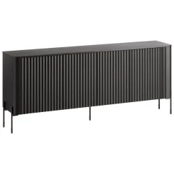 Credenza nera 190x39x80h cm 4 ante - Laion