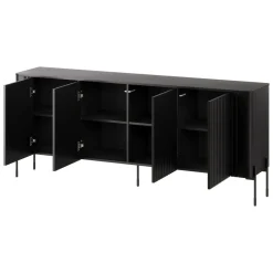 Credenza nera 190x39x80h cm 4 ante - Laion