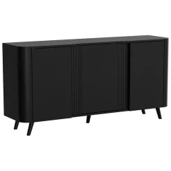 Credenza nera 150x42x70h cm 3 ante - Loreo