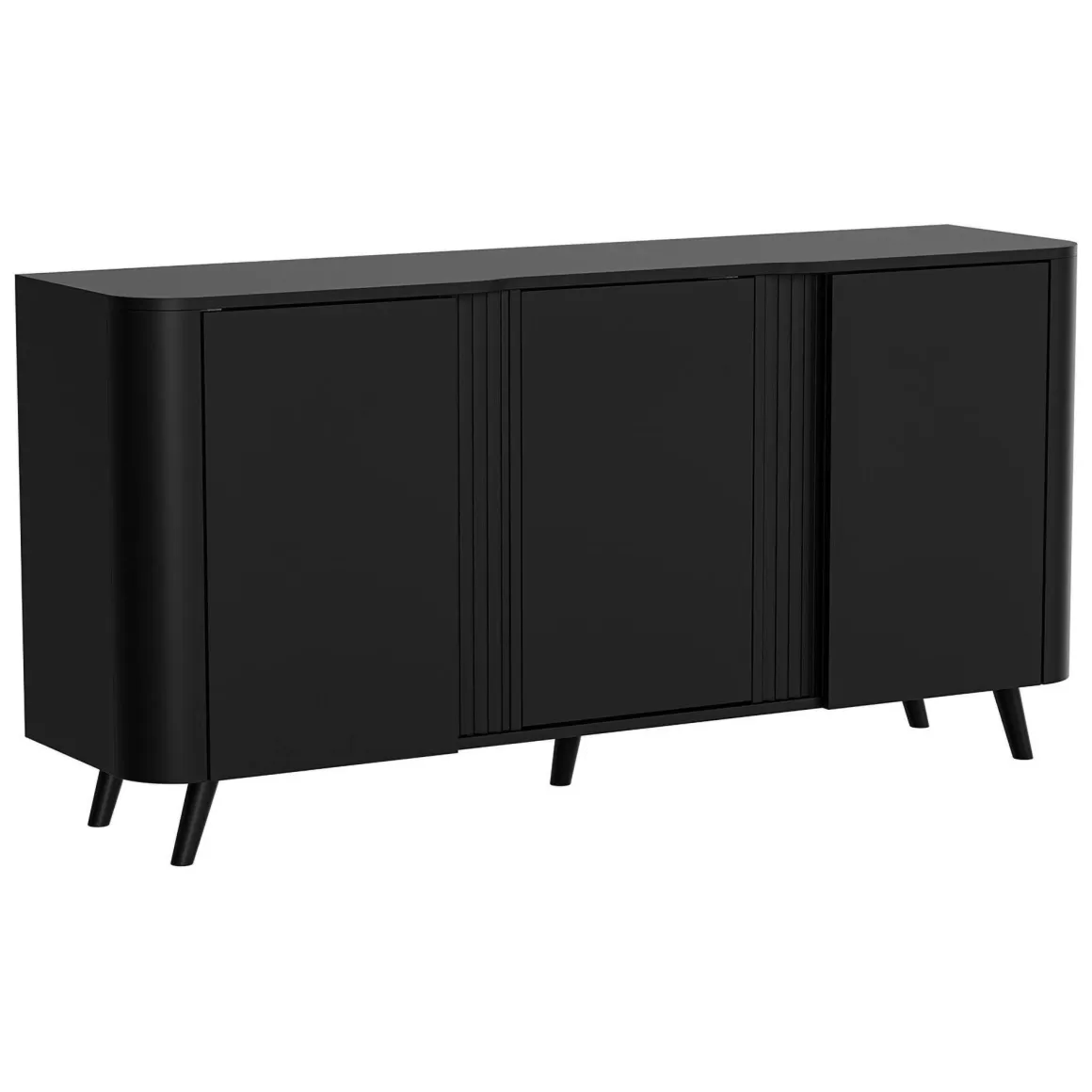 Credenza nera 150x42x70h cm 3 ante - Loreo