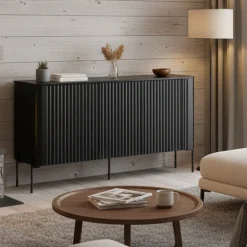 Credenza nera 150x39x80h cm 3 ante - Susegana
