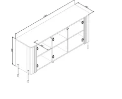 Credenza nera 150x39x80h cm 3 ante - Susegana