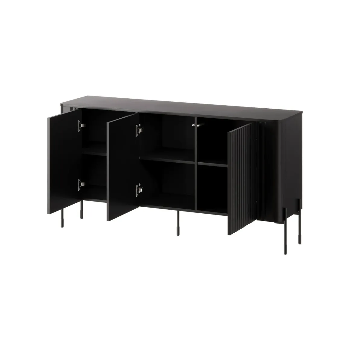 Credenza nera 150x39x80h cm 3 ante - Susegana