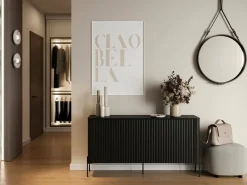 Credenza nera 150x39x80h cm 3 ante - Susegana