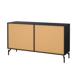 Credenza nera 138x39x76h cm 6 cassetti - Begawan