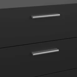 Madie|Credenze > Dmora Credenza nera 140x40x82h cm 8 cassetti - Aligon Nero