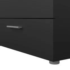 Madie|Credenze > Dmora Credenza nera 140x40x82h cm 8 cassetti - Aligon Nero