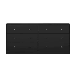 Credenza nera 143x30x68h cm 6 cassetti - Rick