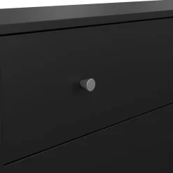 Credenza nera 143x30x68h cm 6 cassetti - Rick