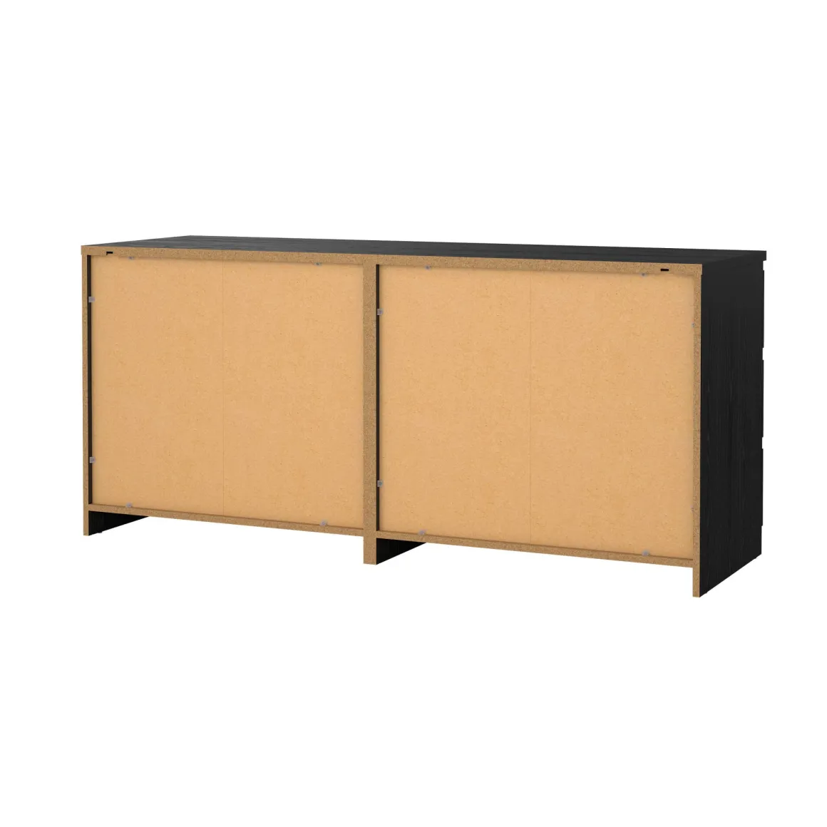 Madie|Credenze > Dmora Credenza nera 153x50x70h cm 6 cassetti - Abacadabra Nero